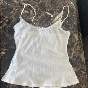 SKIMS White Lace Trim Cami Top